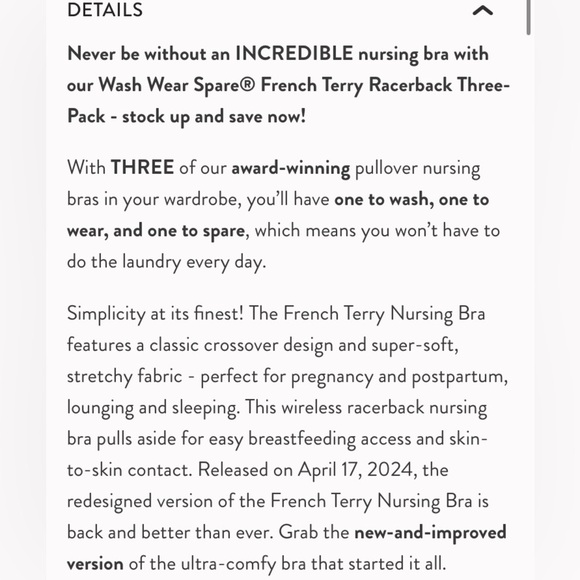 Kindred bravely Davy piper French Terry nursing bra tan peach women’s size S+ - Picture 2 of 8